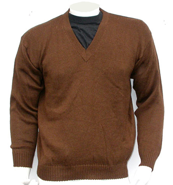 Alpaca Wool Sweater Mens Pullover Vneck