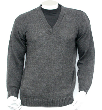 Alpaca Wool Sweater Mens Pullover Vneck