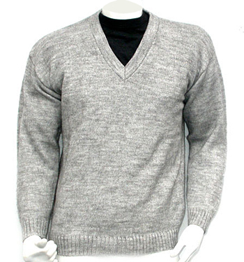 Alpaca Wool Sweater Mens Pullover Vneck