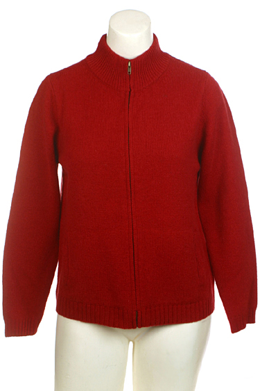 Ireland's Eye Womens Full Zip Wool Cashmere Cardigan Sweater