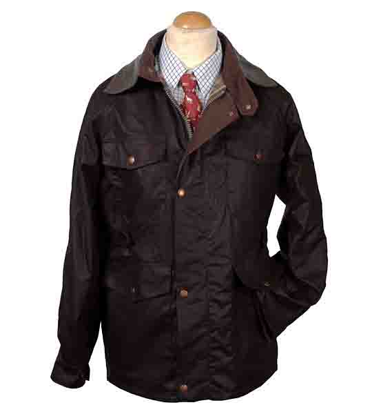 Mens Oxford Blue Waxed Cotton Field Jacket Rain Jacket Raincoat